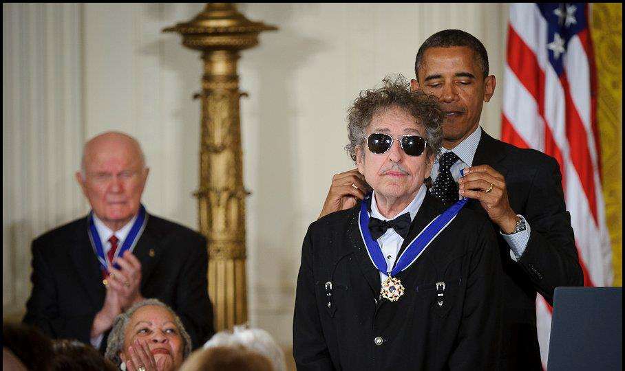 President Obama gives Medal of Freedom to Bob Dylan.