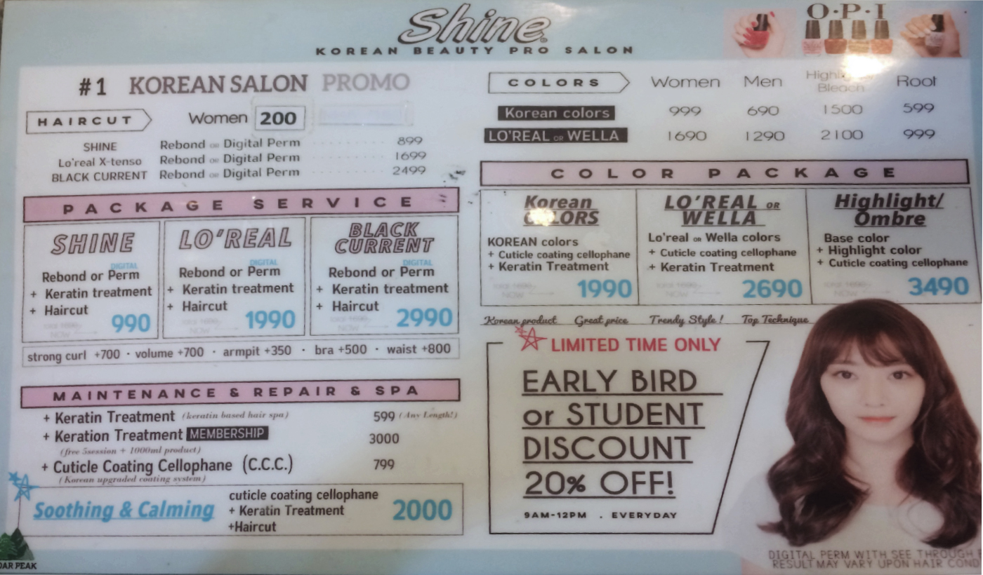 Affordable Korean Salon In Baguio City? Shine Korean Beauty Pro Salon