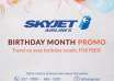 Skyjet, birthday promo, fly for free, 2018