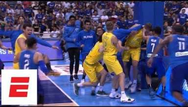 Punches thrown and chairs hurled in brawl at Philippines-Australia FIBA World Cup qualifier