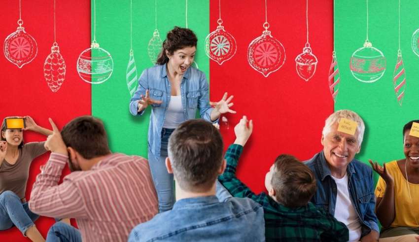 Families playing parlor games