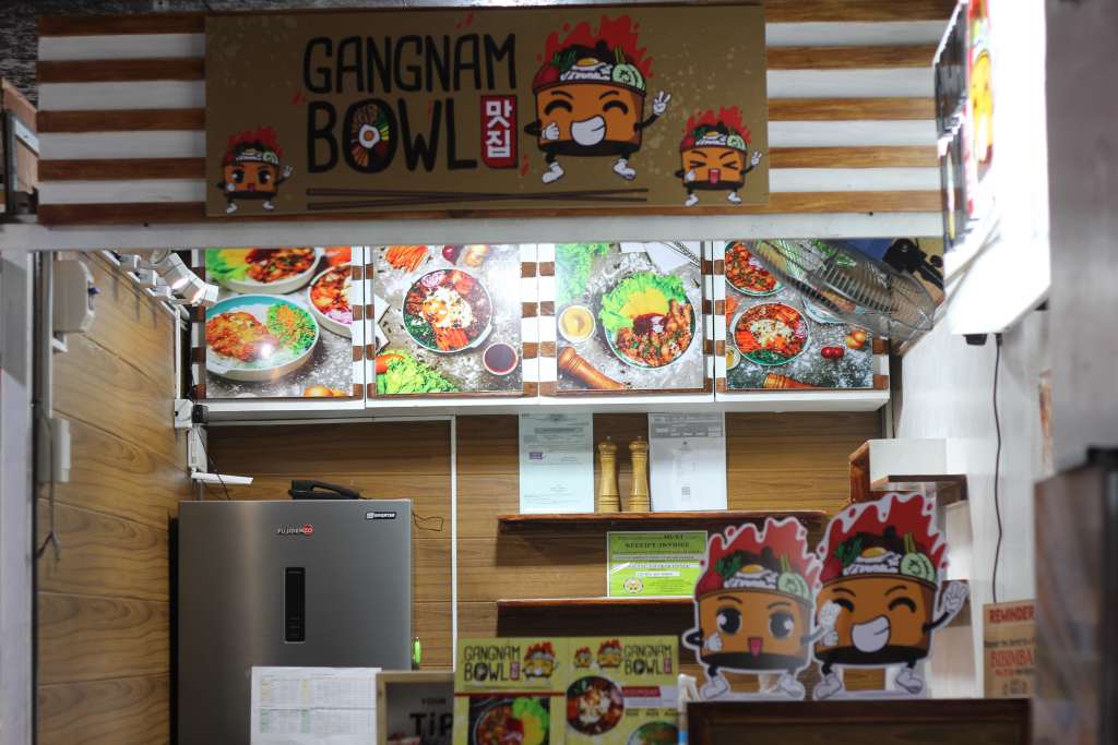 ALT TEXT: Gangnam Bowl stall. Photo by Mikaela Bello