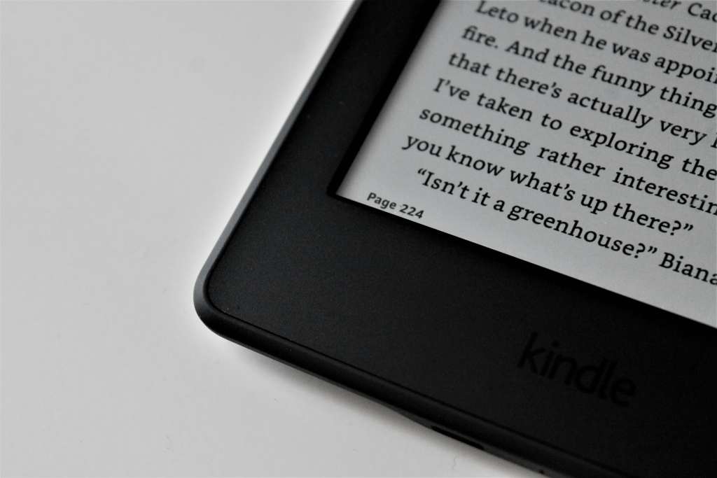 Close-up shot of a Kindle